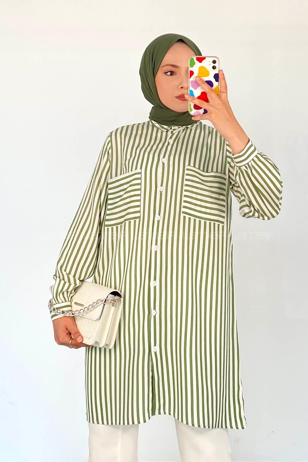 Grassgreen Shirt Collar Long Arm Viscose Fabric Unprinted Shirt