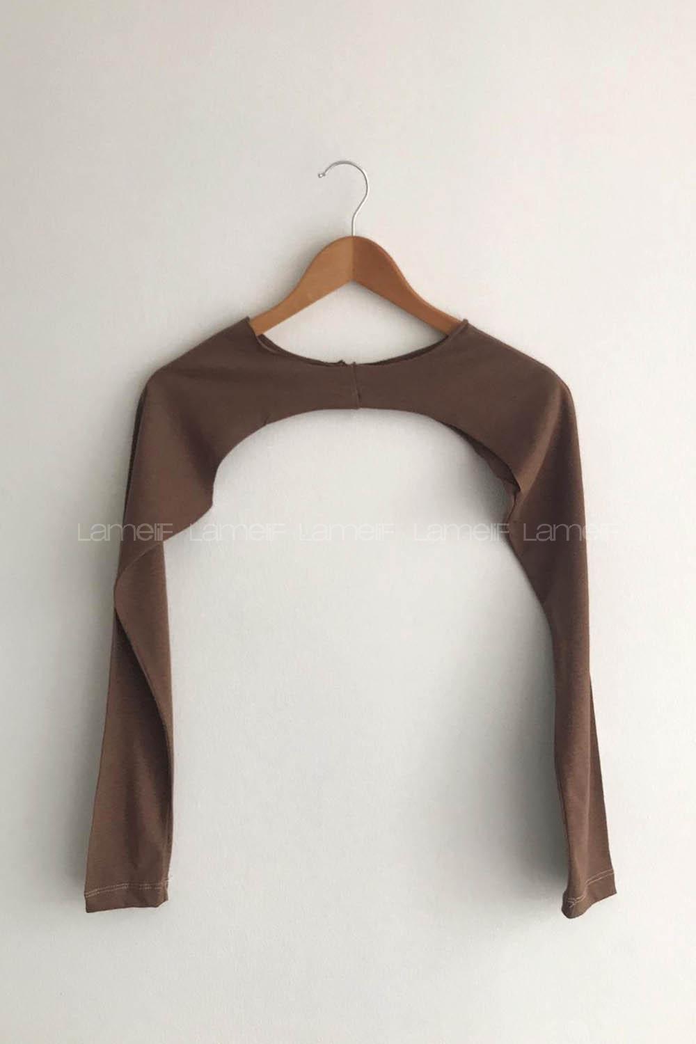 Bitter Brown Medium Crew Neck Long Arm Unprinted Oversleeve