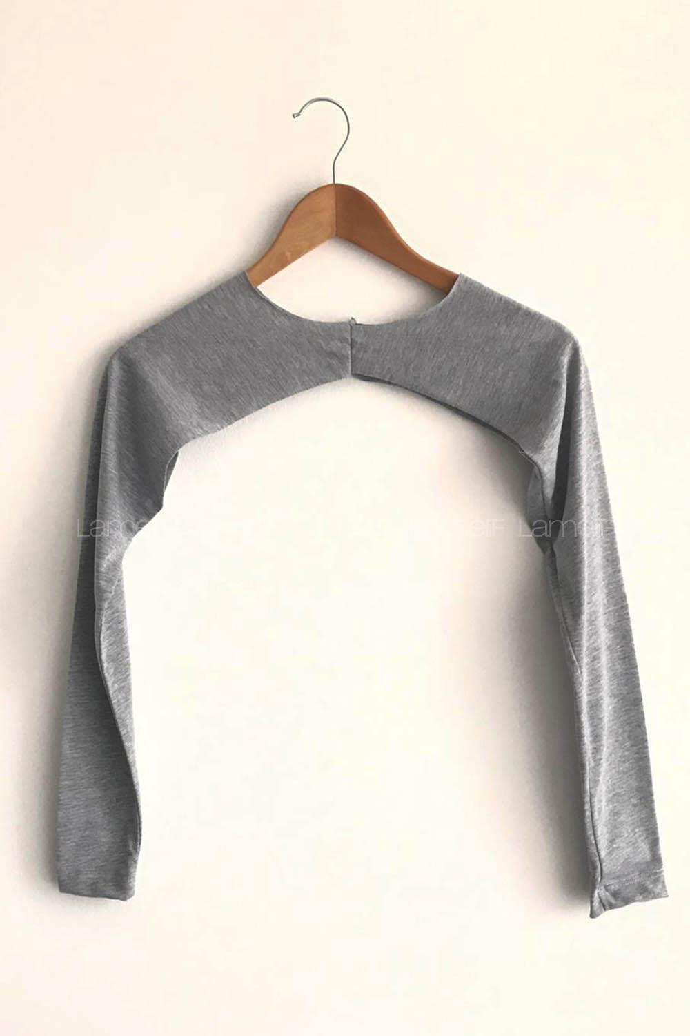 Gray Medium Crew Neck Long Arm Unprinted Oversleeve