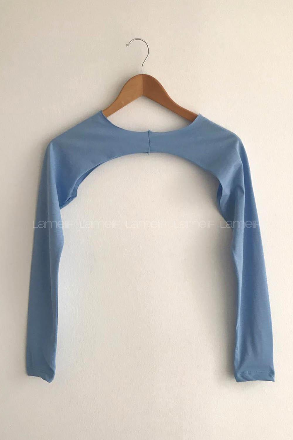 Blue Medium Crew Neck Long Arm Unprinted Oversleeve