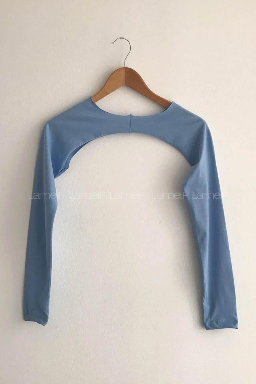 Blue Medium Crew Neck Long Arm Unprinted Oversleeve