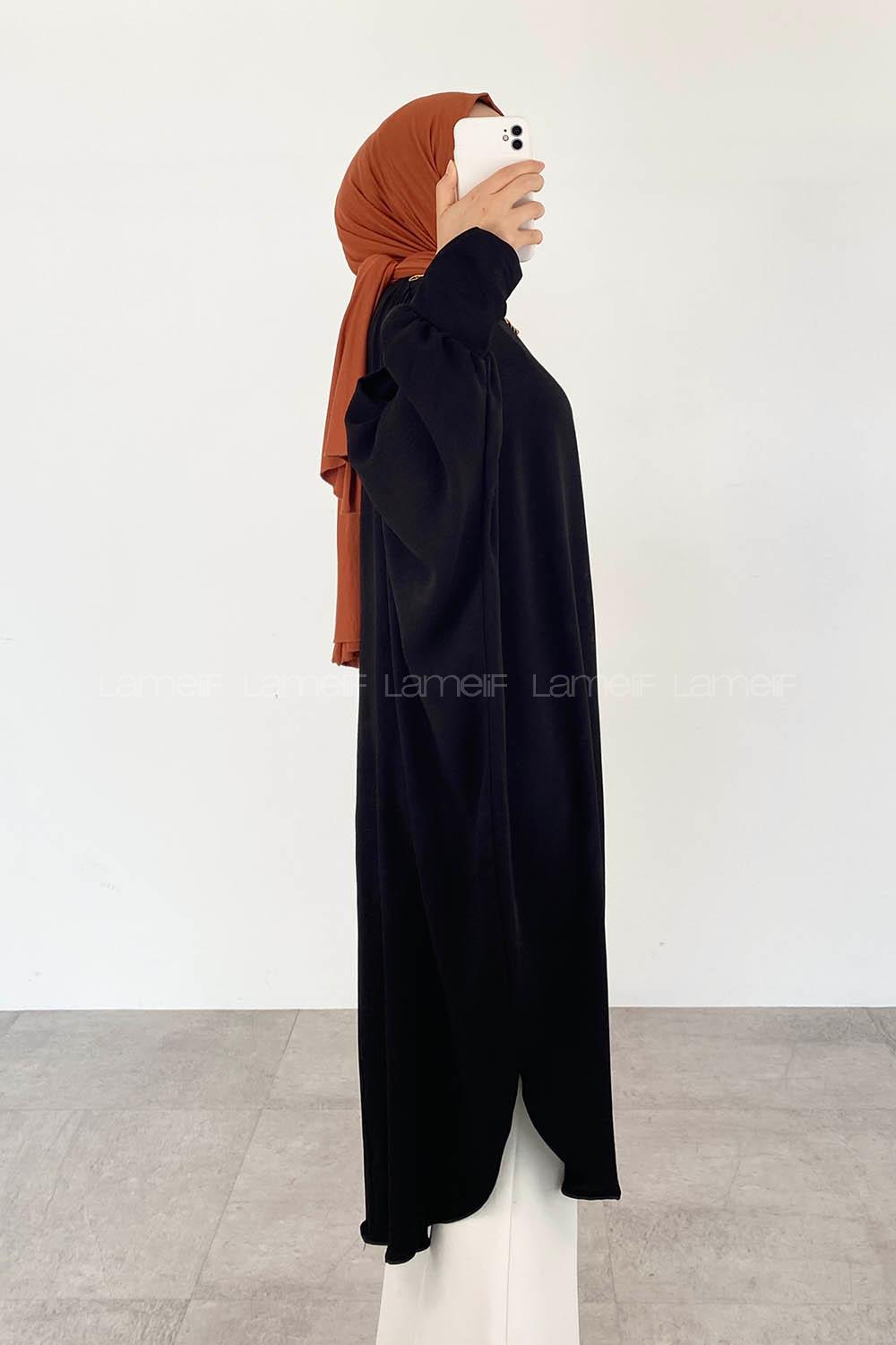 Black Crew Neck Ayrobin Unprinted Tunic