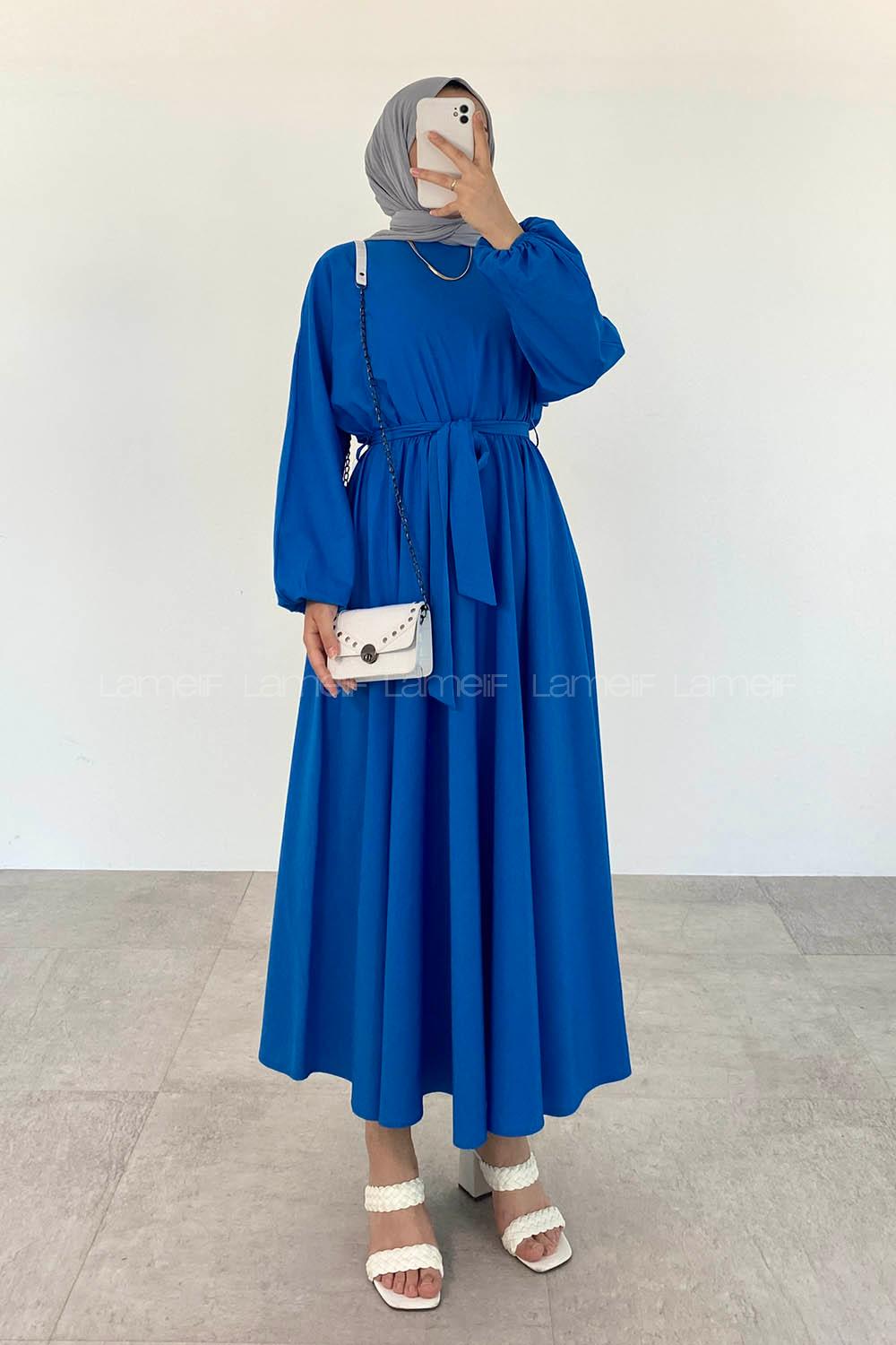 Saxe Medium Crew Neck Linen Unprinted Dresess