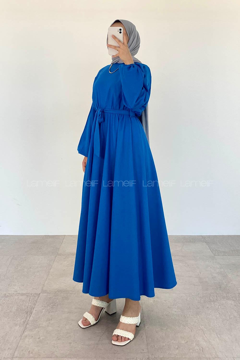 Saxe Medium Crew Neck Linen Unprinted Dresess