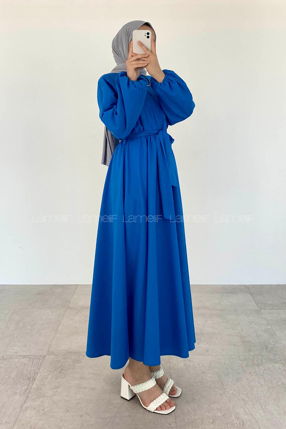 Saxe Medium Crew Neck Linen Unprinted Dresess