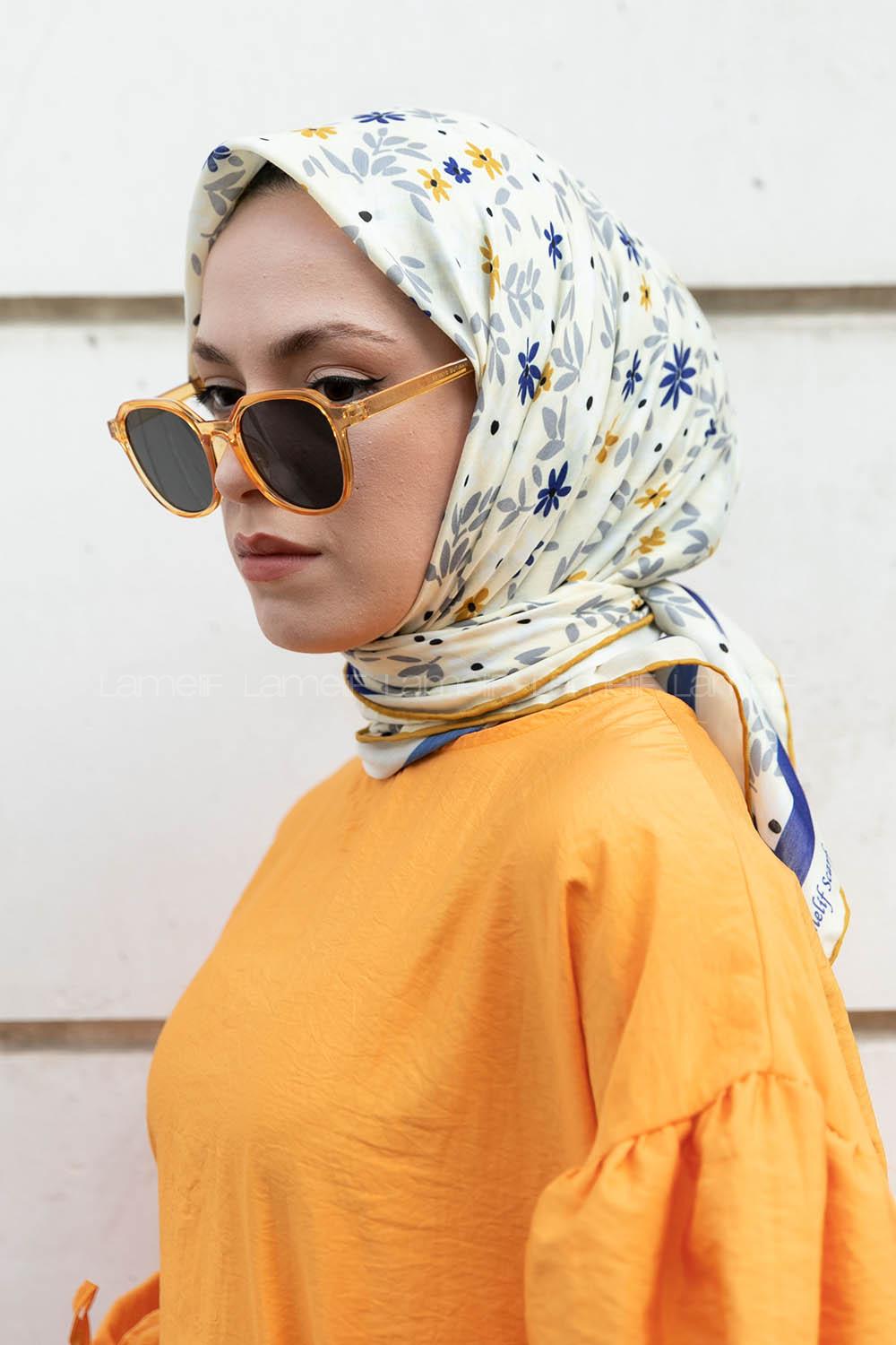 Ocher Cotton Fabric Straight Shawl