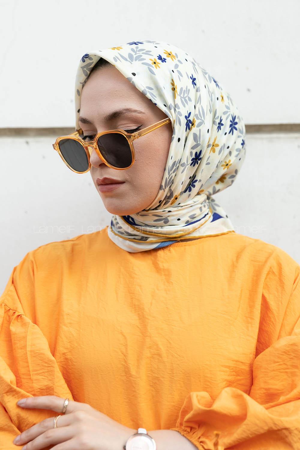 Ocher Cotton Fabric Straight Shawl