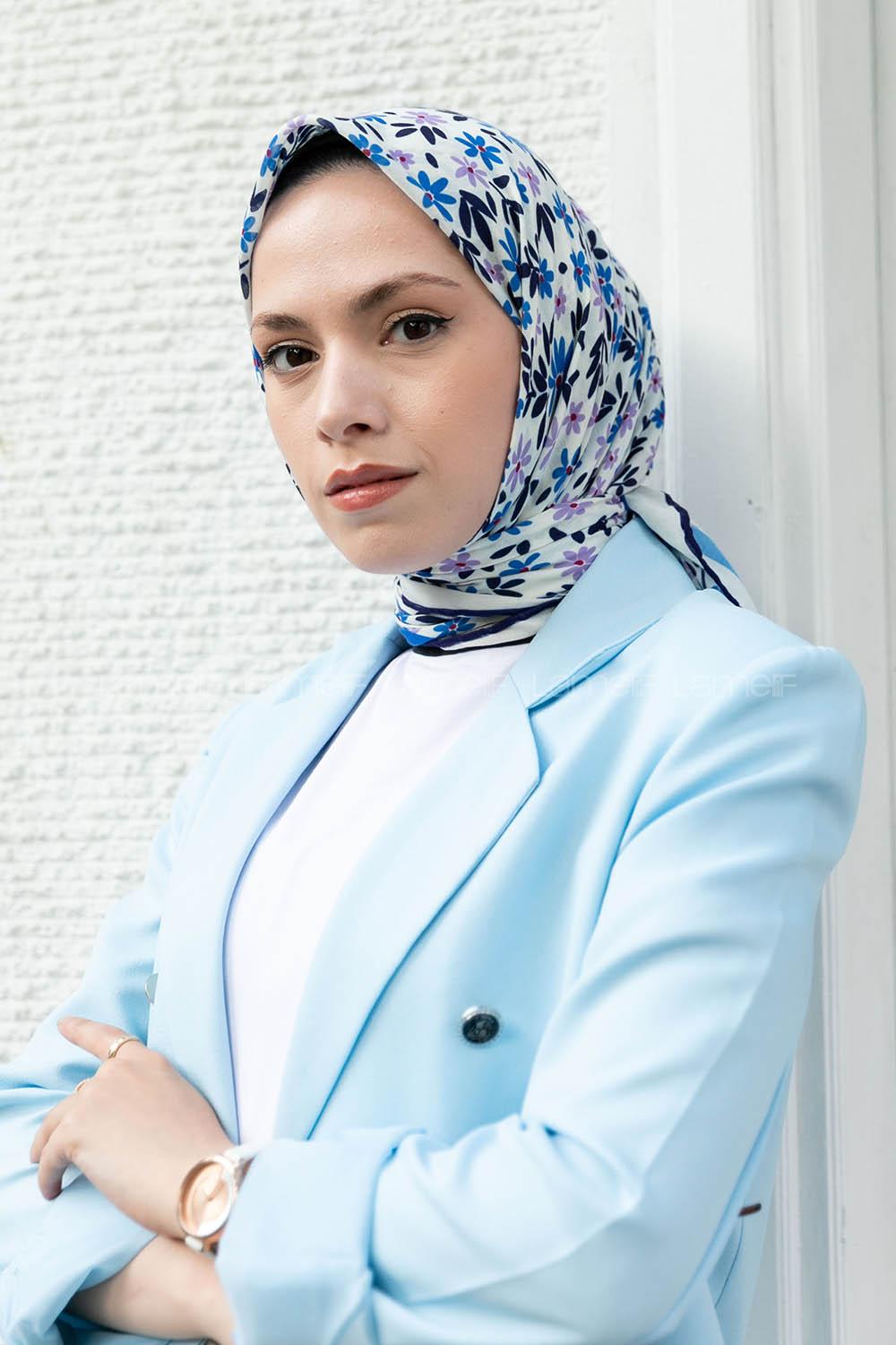 Indigo Cotton Fabric Straight Shawl