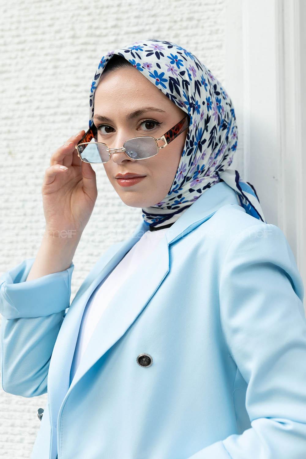 Indigo Cotton Fabric Straight Shawl