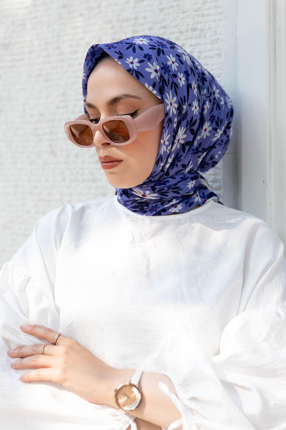 Purble Cotton Fabric Straight Shawl