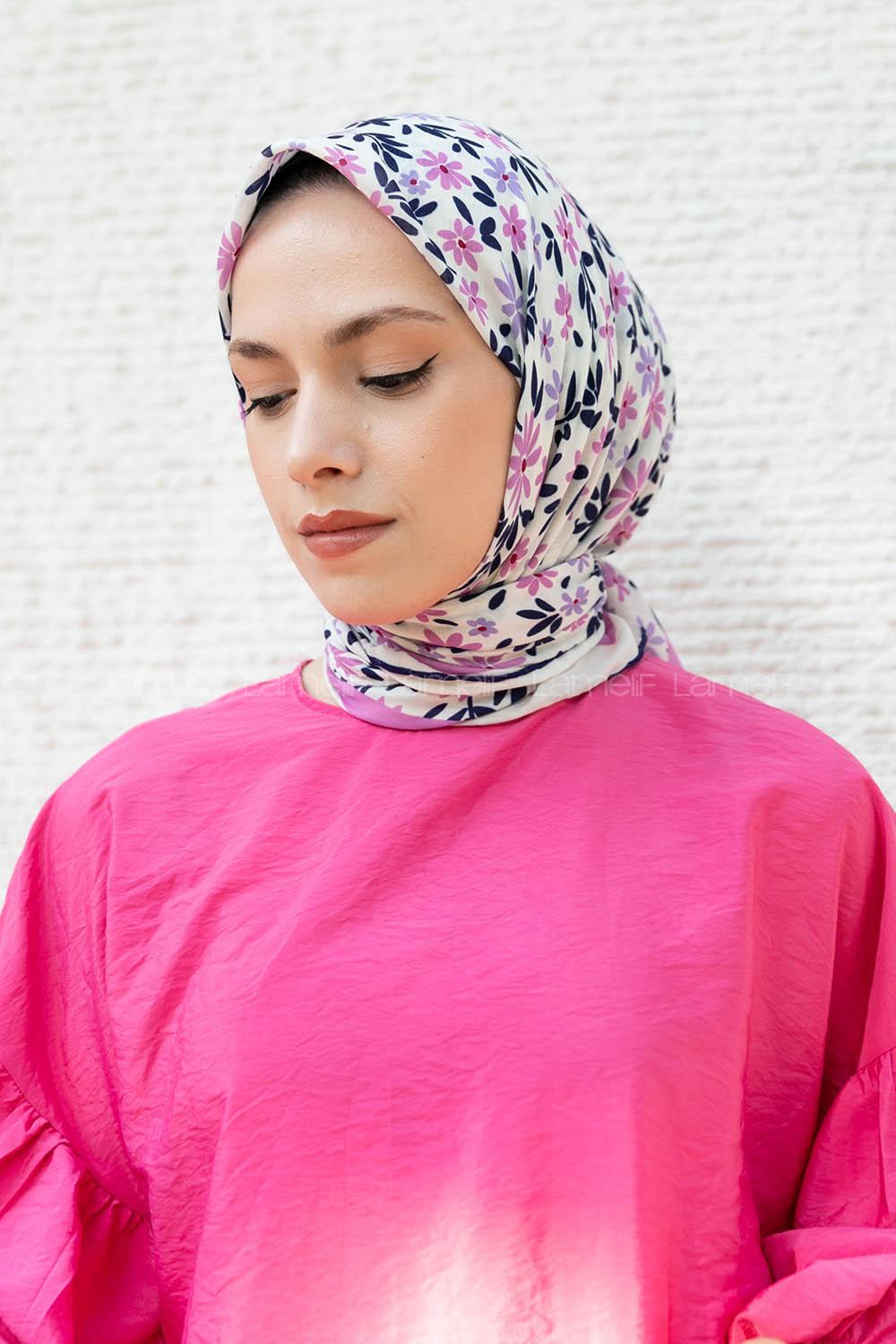 Pink Cotton Fabric Straight Shawl