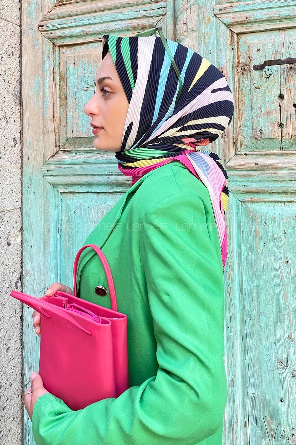 Fuchsia Wool Printed Scarf