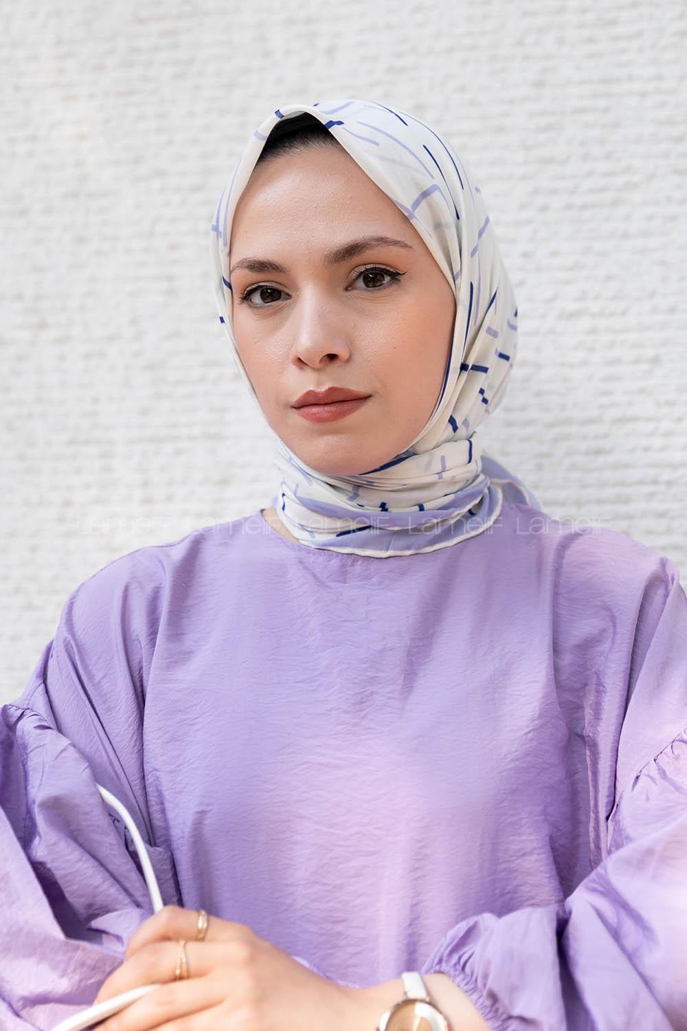 Lilac22 Cotton Fabric Straight Shawl