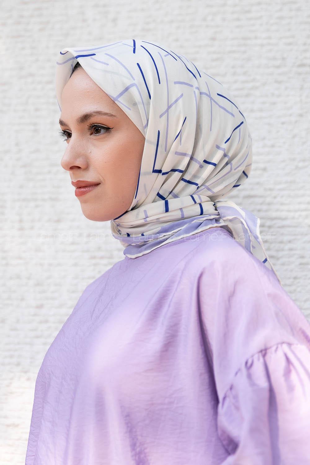 Lilac22 Cotton Fabric Straight Shawl