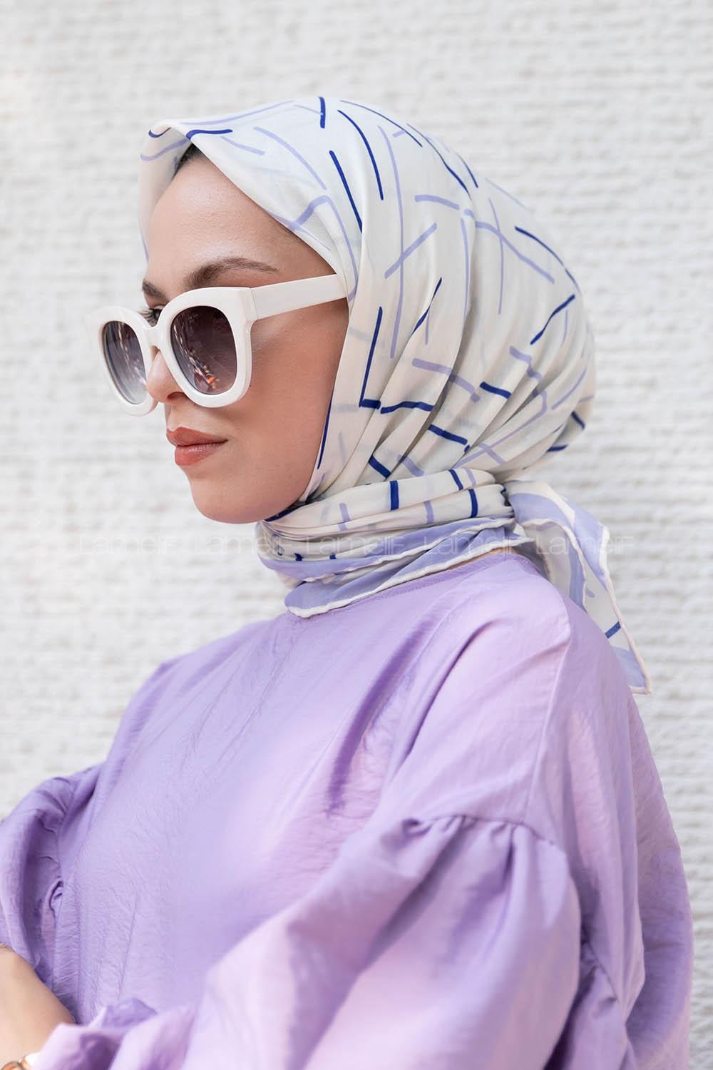 Lilac22 Cotton Fabric Straight Shawl