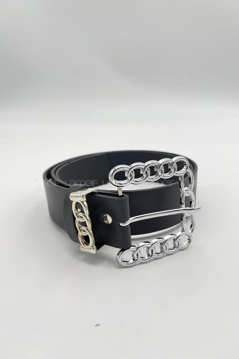 Silver Buckle Silver Belt