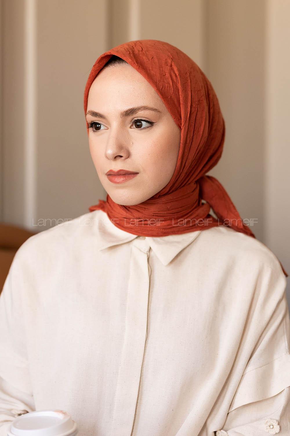 Modalamelif Bambu Eşarp Açık Kiremit