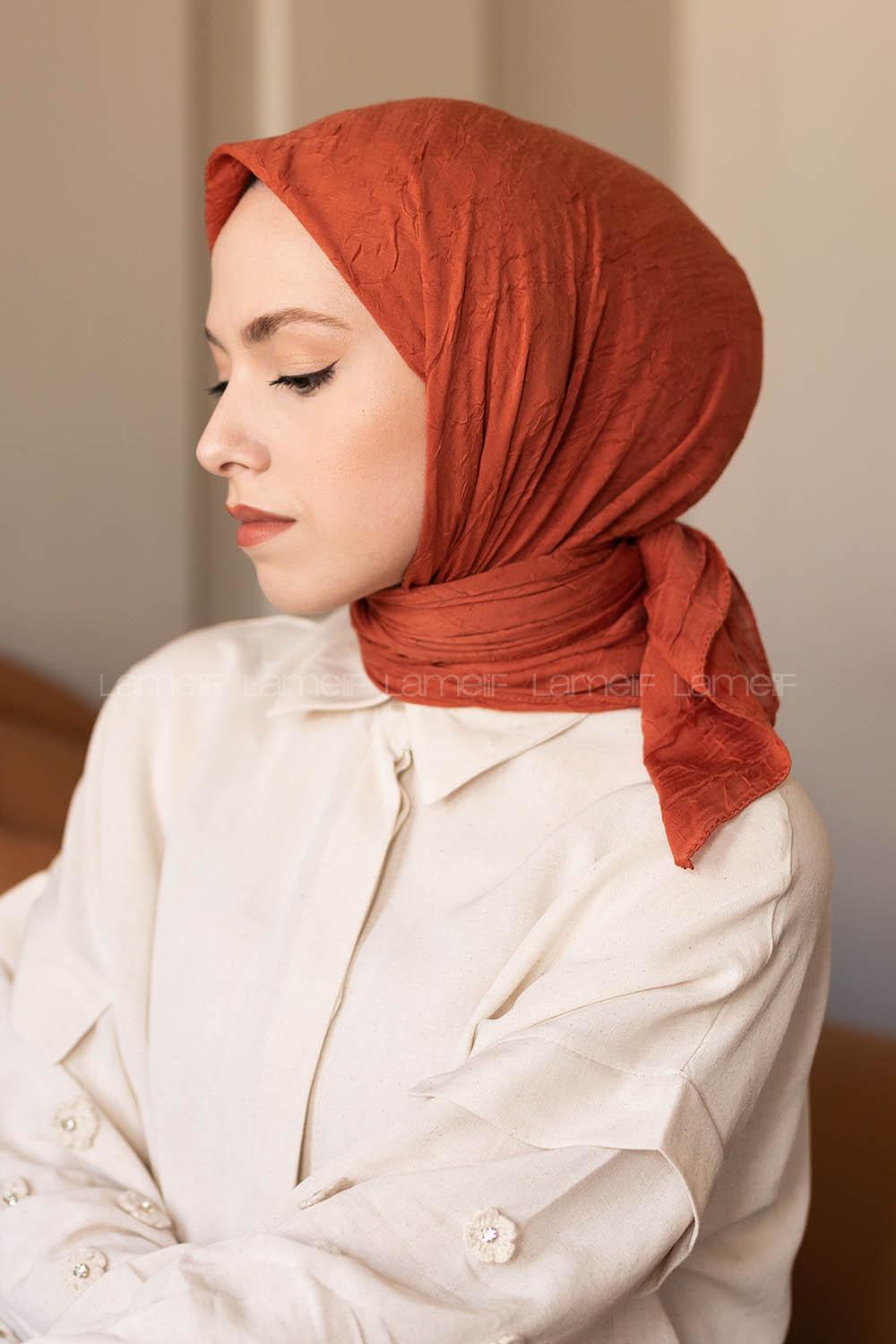 Modalamelif Bambu Eşarp Açık Kiremit