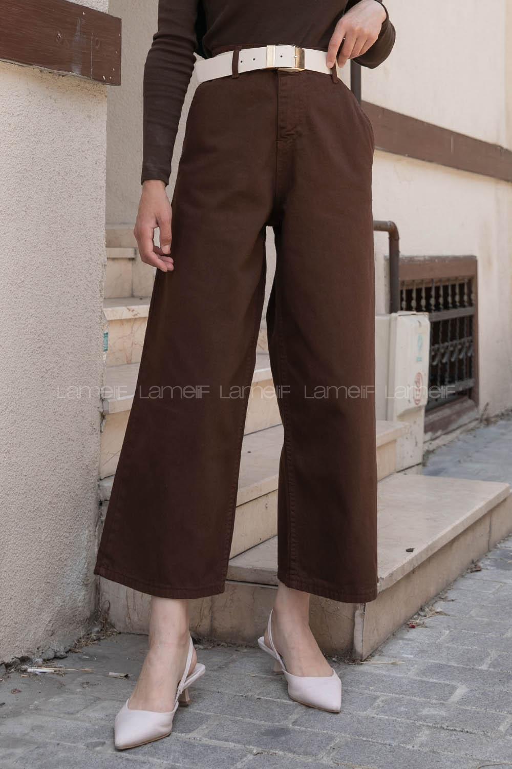 Bitter Brown Denim Normal Waist Pants