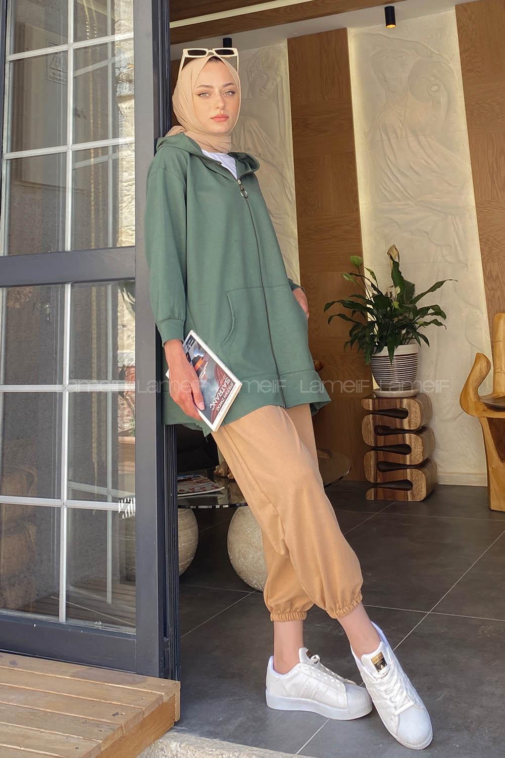 Khaki V Neck Long Arm Knitwear Cardigan