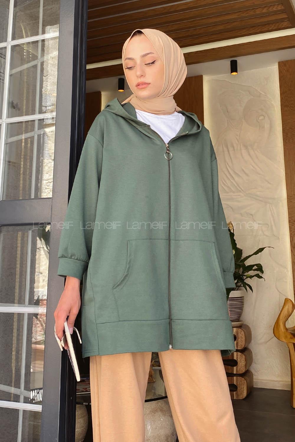 Khaki V Neck Long Arm Knitwear Cardigan