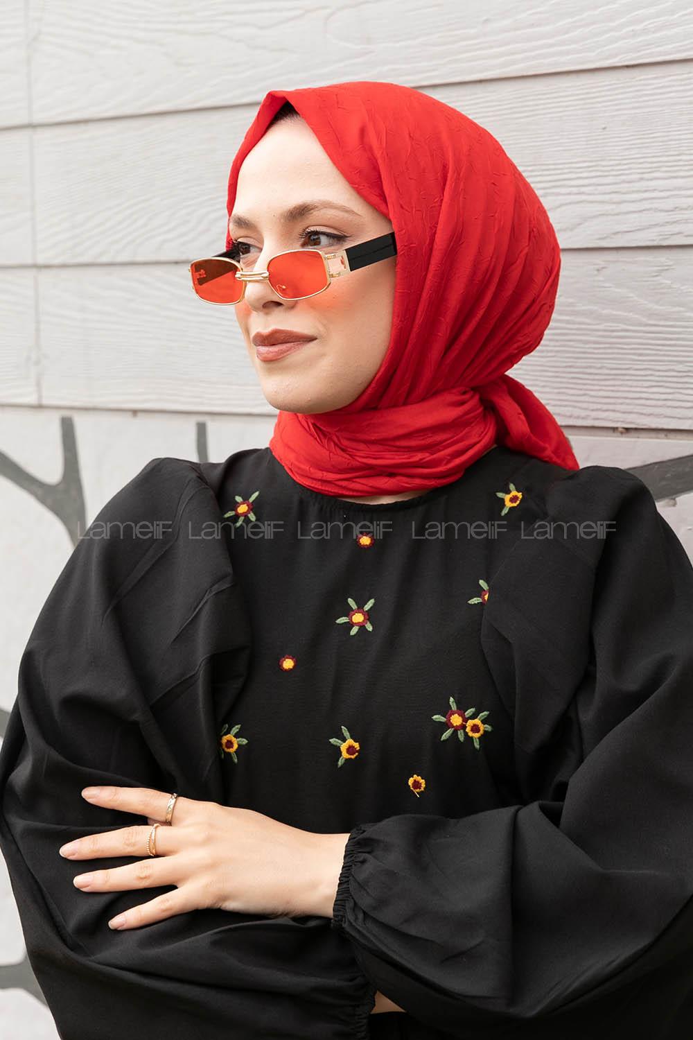 Lamelif Bambu Şal Kırmızı