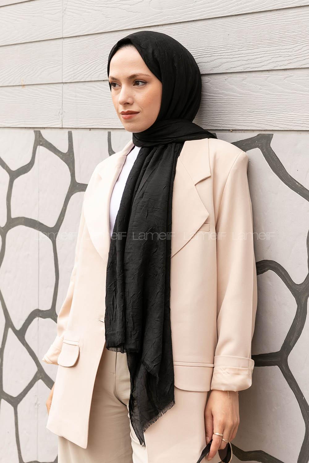 Lamelif Bambu Şal Siyah