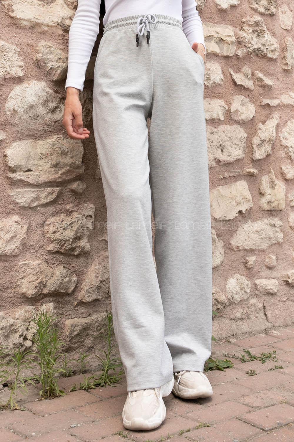 Modalamelif Bel Lastikli Geniş Paça Eşofman Gri