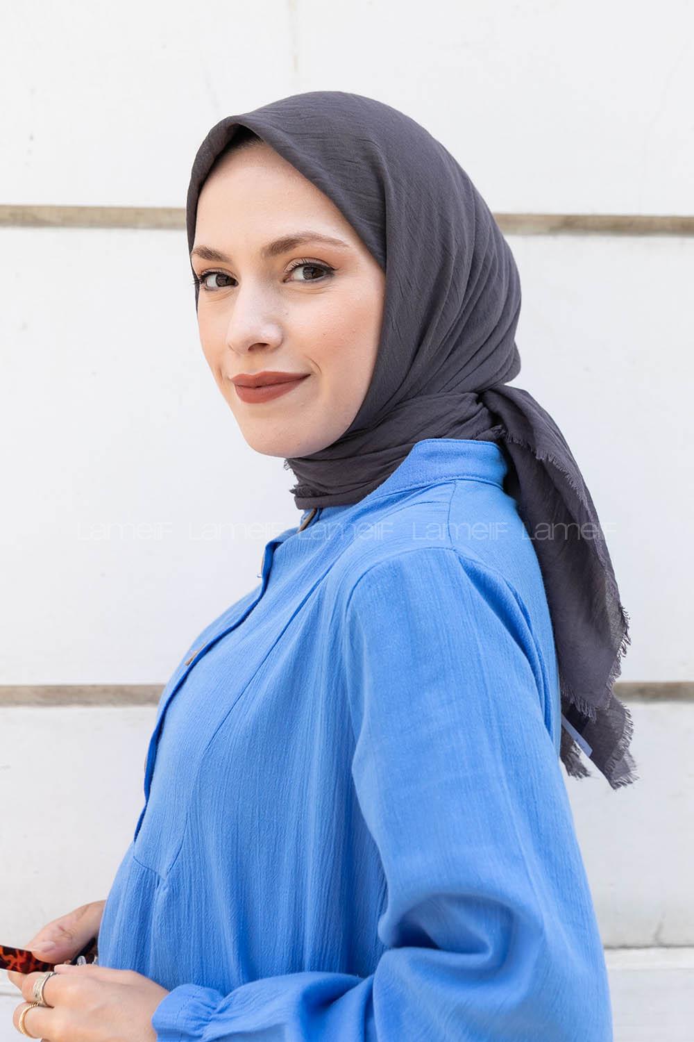 Modalamelif Ayrobin Pamuk Eşarp Antrasit