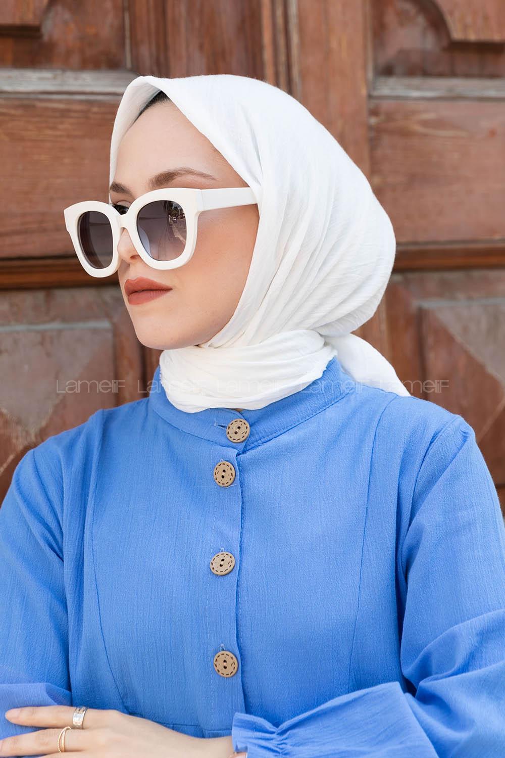 Modalamelif Ayrobin Pamuk Eşarp Kırık Beyaz