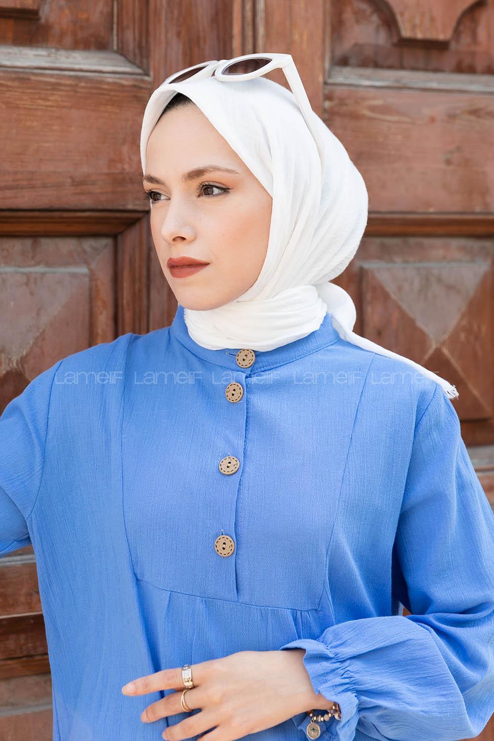 Modalamelif Ayrobin Pamuk Eşarp Kırık Beyaz