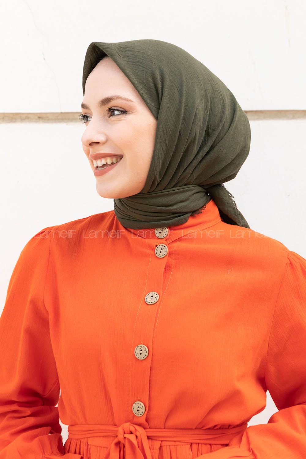 Modalamelif  Ayrobin Pamuk Eşarp Haki