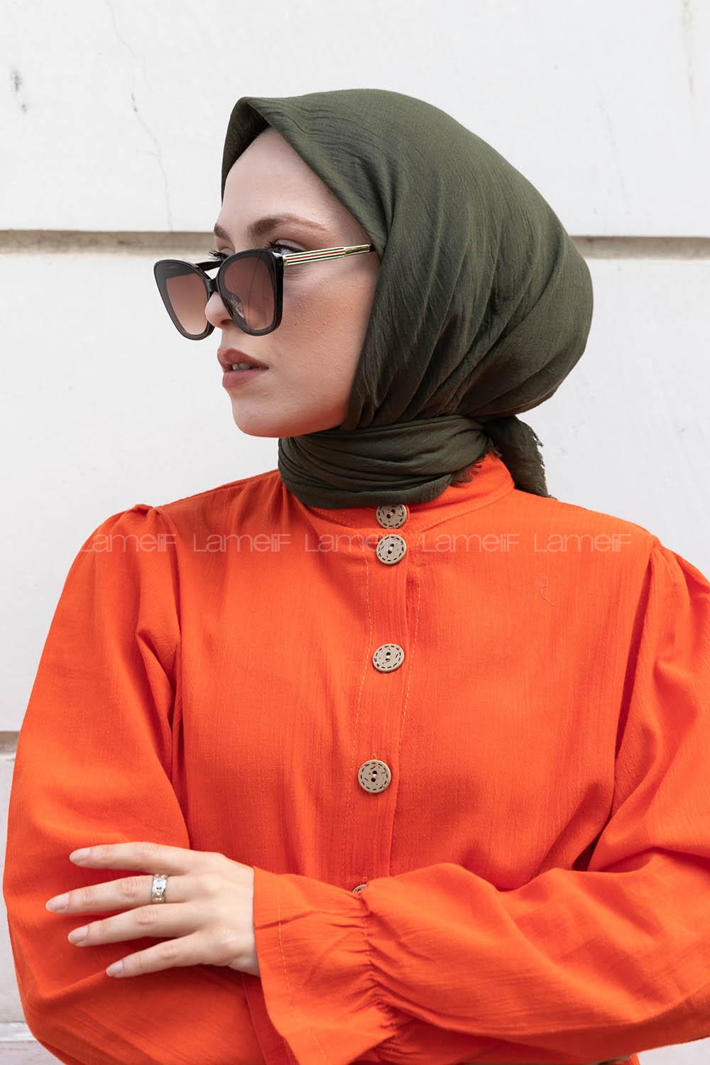 Modalamelif  Ayrobin Pamuk Eşarp Haki