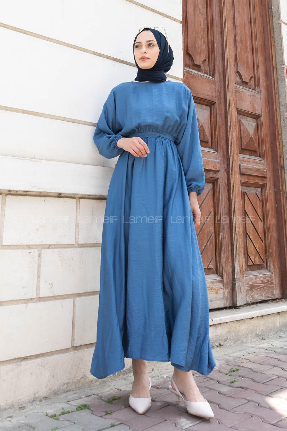 Modalamelif Mevlana Model Elbise İndigo