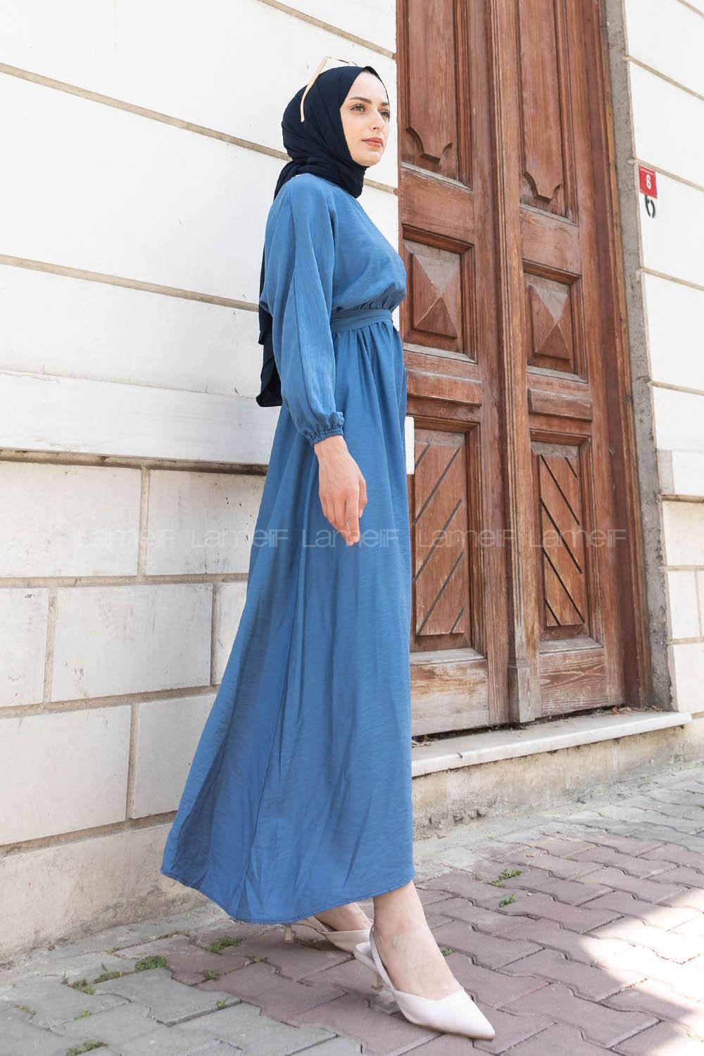Modalamelif Mevlana Model Elbise İndigo