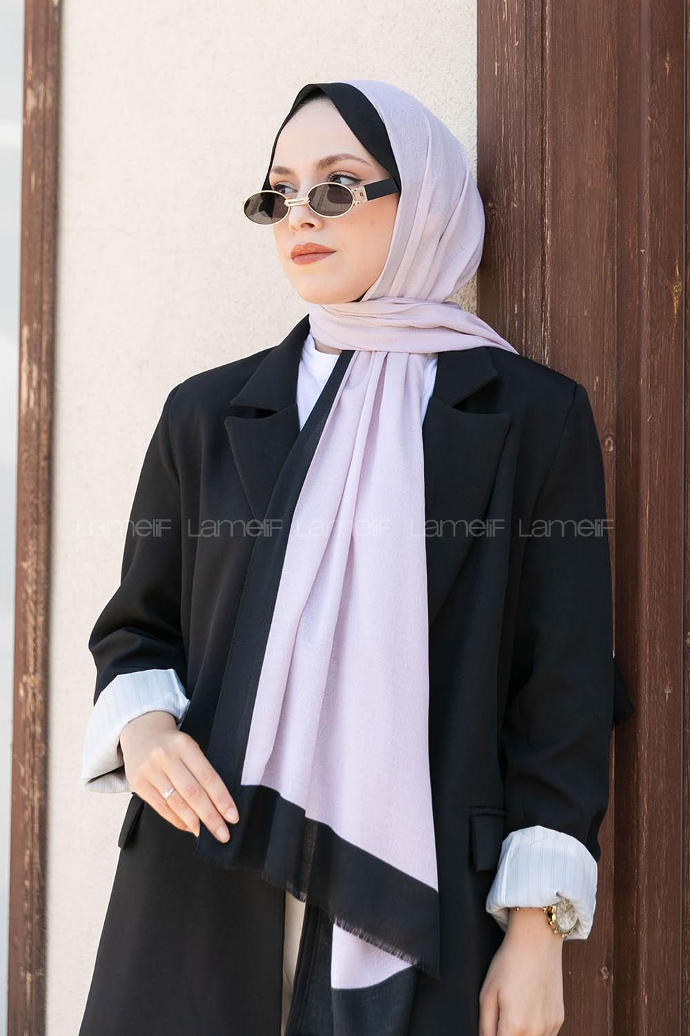 Modalamelif Açık Taş Monogram Şal