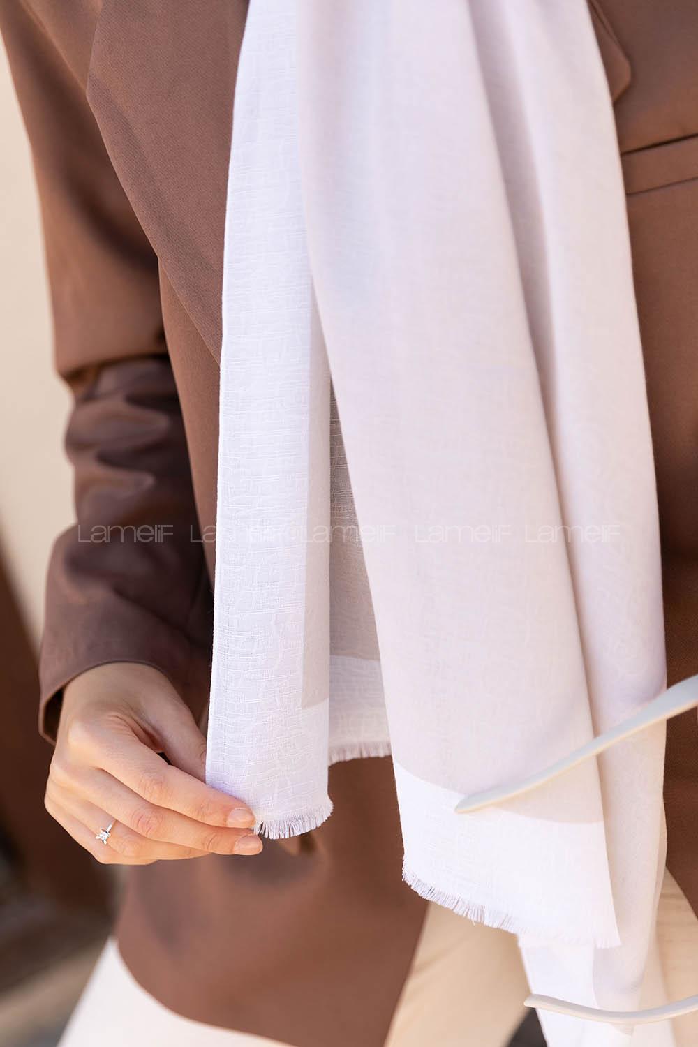 Modalamelif Açık Vizonrengi Ekru Monogram Şal