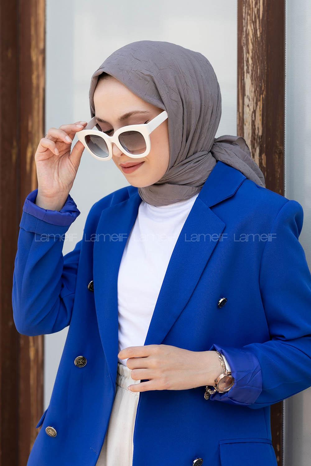 Gray Cotton Fabric Straight Shawl