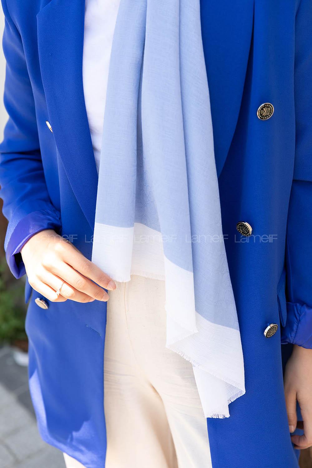 Modalamelif Bebe Mavisi-Ekru Monogram Şal