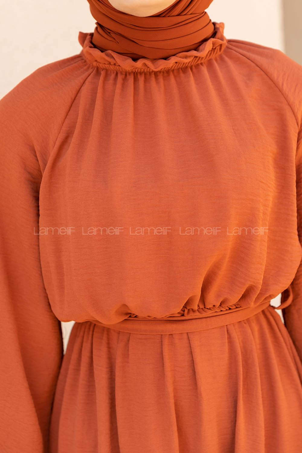 Tile Foulard Neck Ayrobin Unprinted Dresess