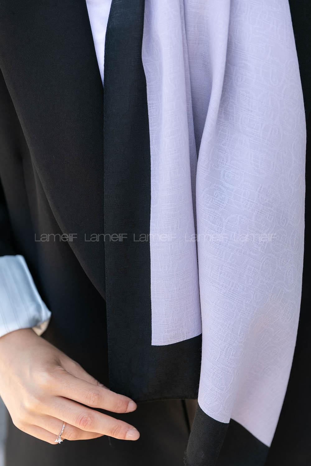 Modalamelif Gümüş Gri  siyah Monogram Şal