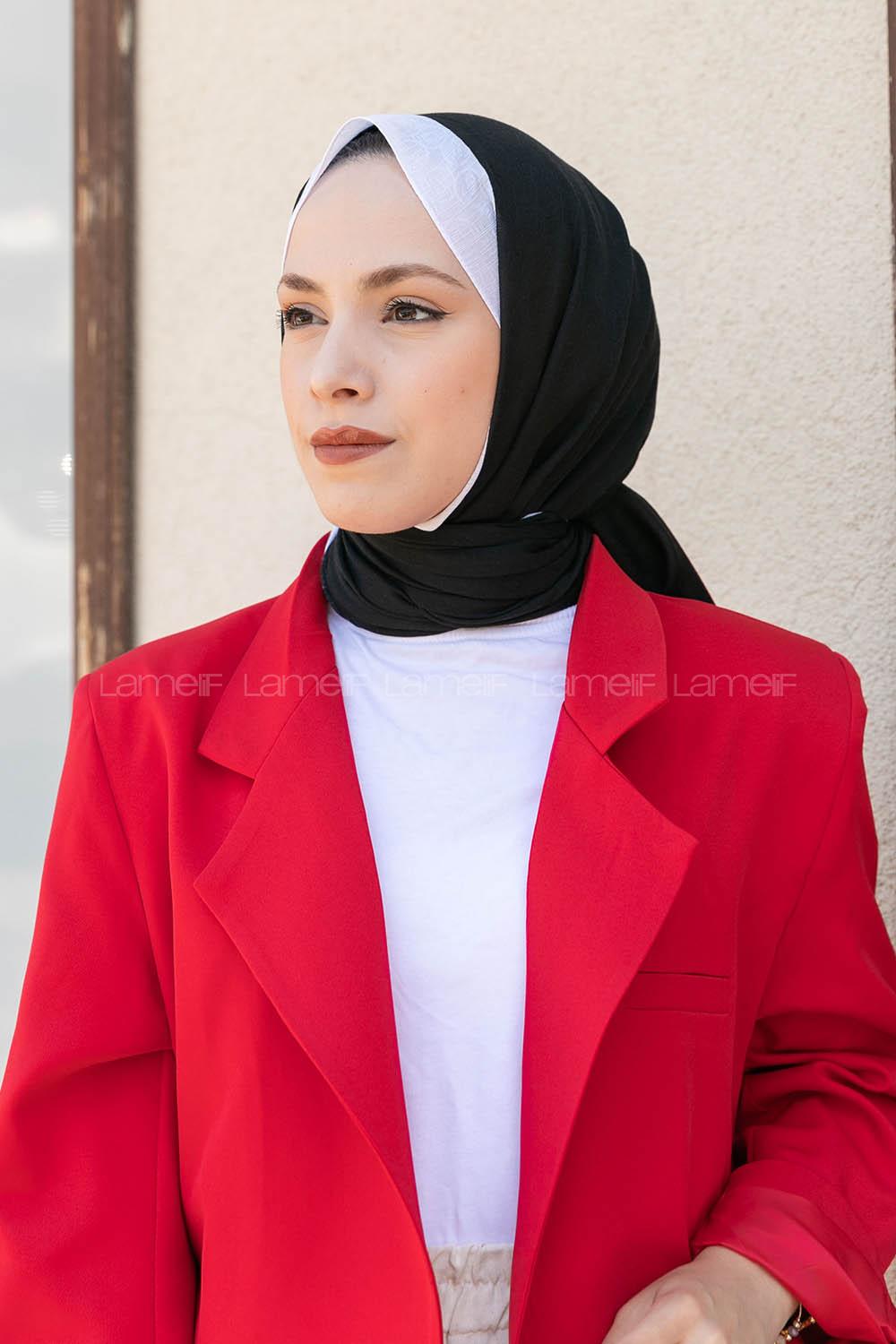 Modalamelif Siyah Beyaz Monogram Şal