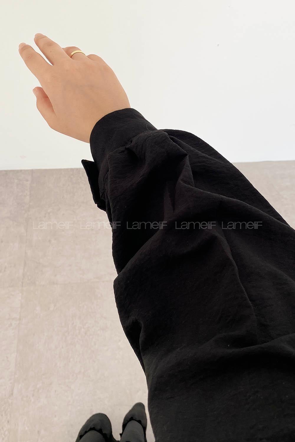 Black Crew Neck Cotton Unprinted Dresess