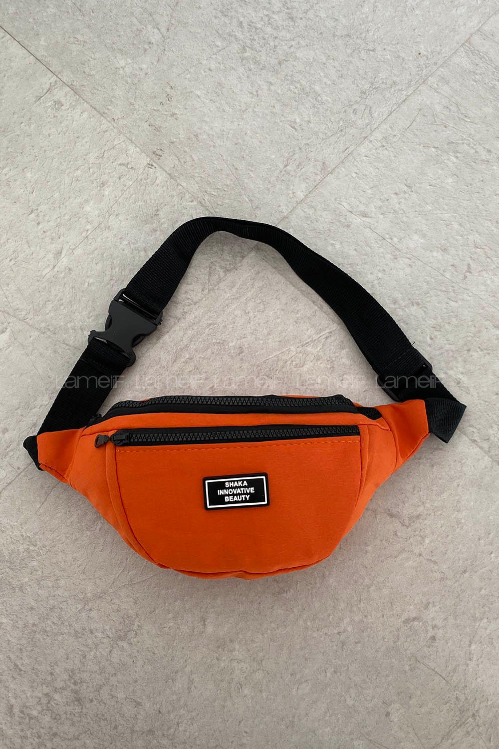 Orange Buckle Skin Hand Bag Bag
