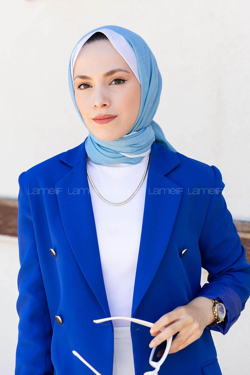 Modalamelif Monogram Şal Turkuaz