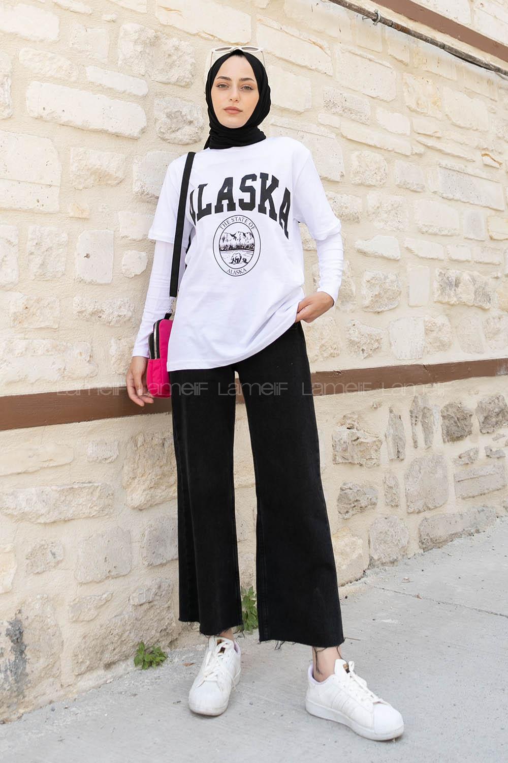 White Crew Neck Short Arm Cotton Printed T-shirt