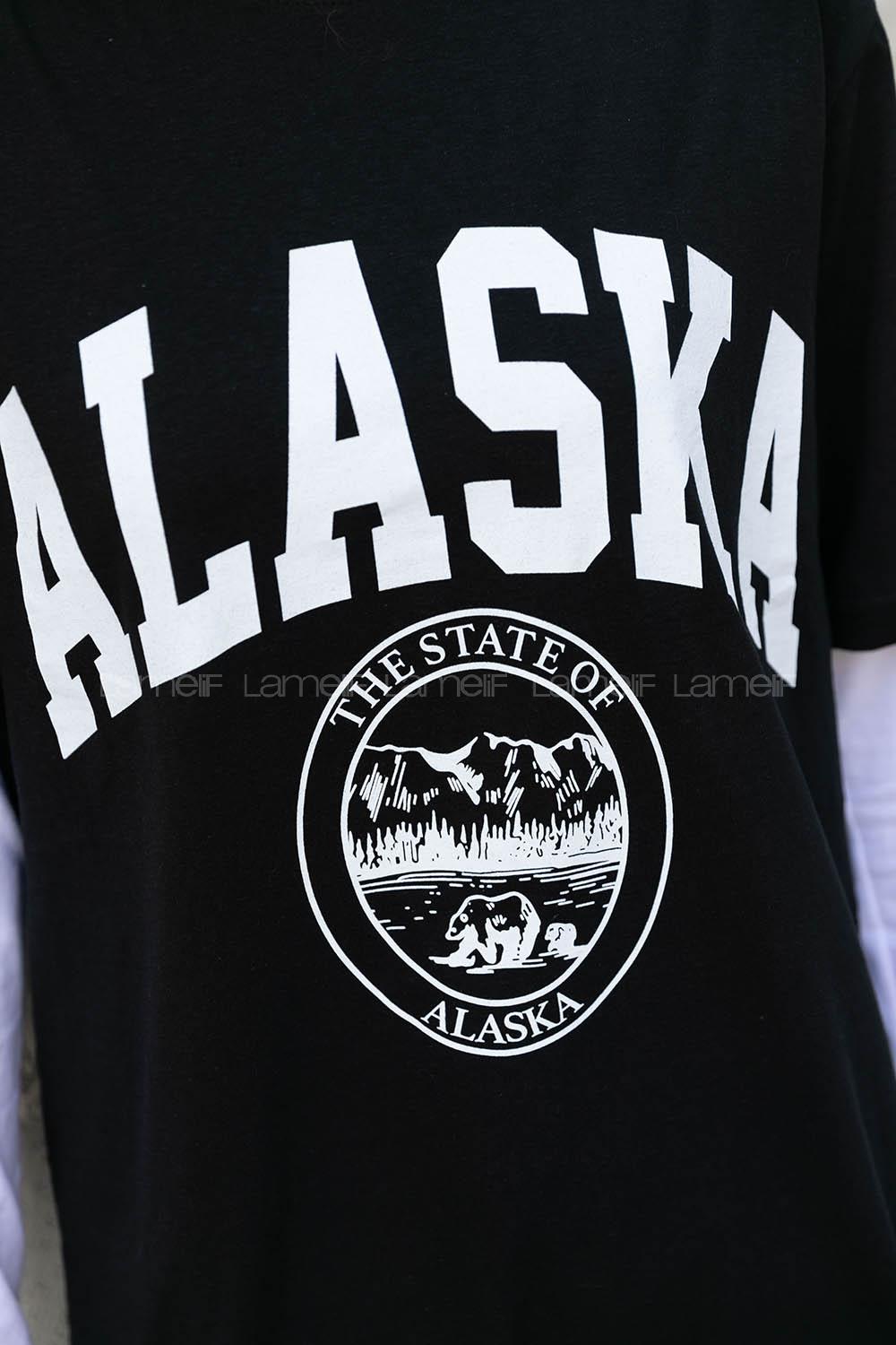 Black Crew Neck Short Arm Cotton Printed T-shirt