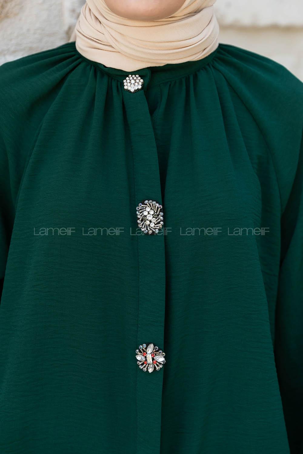 Emerald Green Mandarin Collar Long Arm Ayrobin Unprinted Shirt