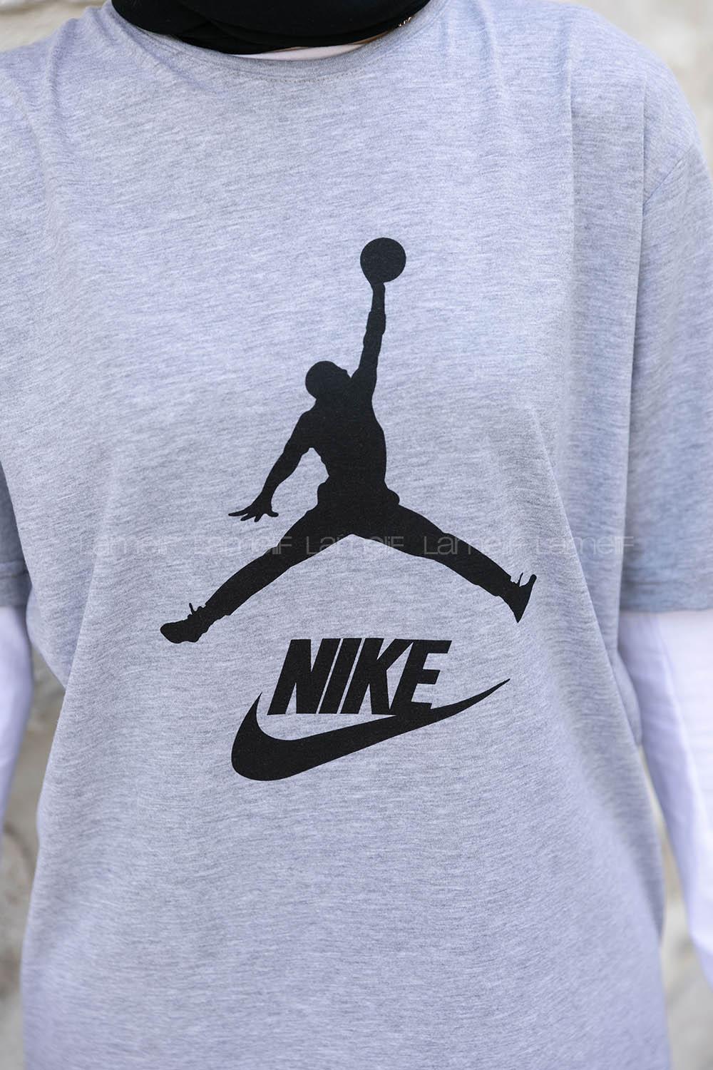 Gray Crew Neck Short Arm Cotton Printed T-shirt