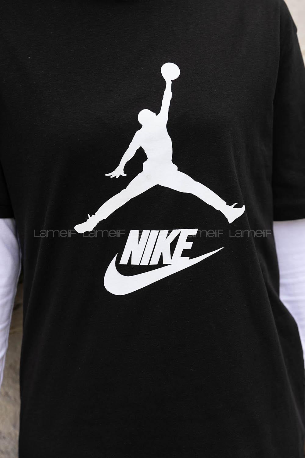 Black Crew Neck Short Arm Cotton Printed T-shirt